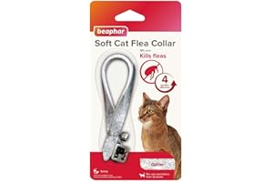 PET BAZAAR Beaphar Cat Flea Collars - Glitter - 2 Pack |Silver Colour - Colours May Vary Red/Black/Silver | Kitten Flea Collars 8 Month Flea Protection |Adjustable & Safe Cat Flea Collar Solution