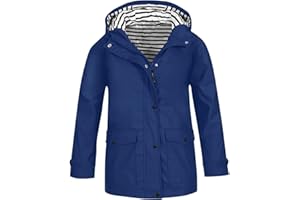 BLZZWO Children's Rain Jacket, Waterproof Rain Jacket, Girls' Wind Transition Jacket, Softshell Jacket with Hood, Thin Sports Jacket, Lightly Lined Jackets, Autumn Wind Jacket, Windproof Coat (3-14 Years