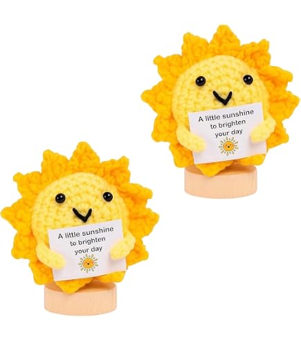 TOYMIS Positiver Stern - Handgehäkelte Puppe Mit Langen Beinen, Inspirierendes Geschenk Für Familie & Freunde