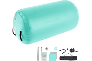 KIKILIVE Air Roller Barile Gonfiabile con Pompa Elettrica 600W | Tappetino Ginnastica Artistica, Yoga, Acrobazie, Fitness, Equilibrio, Taekwondo, Palestra | Include Borsa Trasporto