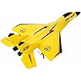 SkyWings EasyFlyer: RC Plane, F22 RC Airplane Fighter Ready to Fly, 2.4Ghz 2 Channel Remote Control Plane, RC Airplanes Toy for Boys Girls Kids Beginners (Yellow)