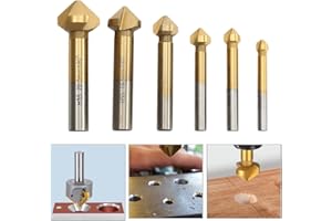 TECHFECTION 90° HSS biselado avellanadoras Broca Enchapado Chamfer Counter de Titanio agujero cortador broca avellanadora de biselado para madera Metal