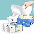 PRIME PICK Disposable Face Towel 100 Count, Soft Cotton Facial Dry Wipes, Multi-Purpose for Skin Care, Makeup Remover, Face Wipes and Facial Cleansing (Pack of 2)