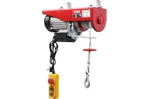 TEENO Treuil à Câble Électrique 1000 kg Palan Électrique 1800 W 10 m/min，Surcharge Ascenseur Treuil électrique 220V, Hauteur de Levage Câble 20 m ，Moteur pour Garages Entrepôts Usines (500/1000kg)