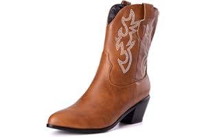 Carkuolary Donne Classico Basic Western Stivali da cowboy with Embroidered Appuntito
