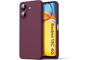 Byvuwiay Funda para Xiaomi Redmi 13C/Poco C65, Silicona Líquida Silicona Ultra Protectora Antichoque Case para Xiaomi Redmi 13C/Poco C65 - Burdeos