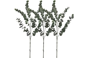 Aisamco 3-pak sztucznych liści eukaliptusa spray z 5 łodygami sztucznych gałęzi eukaliptusa, rośliny, sztuczna zieleń, łodygi 89 cm wysokości, w kolorze szaro-zielonym, do zieleni, na wesele,