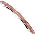 Camila Paris CP3253 French Hair Barrette Large Nude, Long Skinny Strong Hold Grip Hair Clips for Women, Thin Rubberized Automatic Clasp No Slip Durable Styling Girls Hair Accessories, Made in France