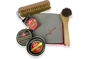 GroceriesRus KIWI Black Officers Complete Shoe Polish Kit I Black Shoe Polish & Parade Gloss 50ml I Application Brushe, Polishing Brush and high shine cloth.