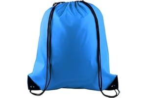 PLULON Sky Blue Drawstring Bags Drawstring Backpack Bulk, String Backpack Cinch Sack Sport Gym Bags for Yoga Traveling Outdoor Sports