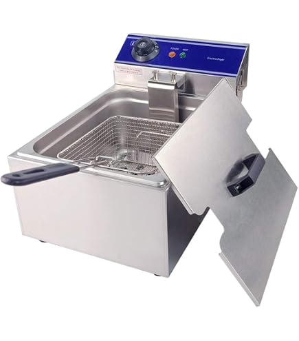 Friteuse Électrique TAIMIKO 4L - 2500W Inox - Cuve Amovible, Thermostat Réglable - Parfaite Pour Frites, Poulet, Poissons