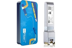 H!FIBER.COM 10Gb SFP+ RJ45 Transceiver, 10Gbase-T SFP+ Ethernet Modulo Supporto 10G/5G/2.5G/1.25G, Chip Marvell 113C, Compatibile con Cisco SFP-10G-T-S,Ubiquiti UF-RJ45-10G,UniFi,Meraki,MikroTik..., 30 m