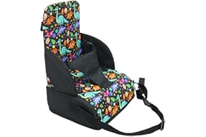 Cuscino Rialzo da Sedia per Bambini, Fansu Comodo e Sicurezza Smontabile Regolabile Cuscino Alzasedia per Seggioloni Cuscino Seduta per Sedia da Giardino (dinosauro nero,44x28x28cm)