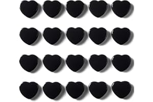 DUJEQM Lot de 20 Aimant Frigo - Aimant Puissant Cœur Noir, Petits Aimants Tableau Magnétique, Aiment Magnet Frigo Mini Aimant Plat Décoratifs pour Photos, Cartes, Calendriers, Bureau, École, Bricolage