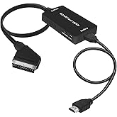uhddadi Scart auf HDMI Konverter, Scart auf HDMI Adapter Video Audio Wandler HD 1080P mit HDMI Kabel, für HDTV STB VHS Xbox P