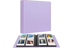 RUIBYTREE Album fotografico a 192 tasche per Fujifilm Instax Wide 300, adatto a fotocamere Polaroid OneStep/POP/Originals 600/SX70 da 3,5x4,5 pollici e album di pellicole i-Type(Viola)