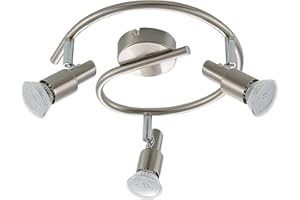 ‎ELC EUROPEAN LIGHTING CIRCLE ELC Deckenlampe Metall, Deckenstrahler drehbar schwenkbar, Spotbalken 3x GU10, ohne Leuchtmittel, Strahler, Spot Deckenleuchte Küche, Wohnzimmerlampe