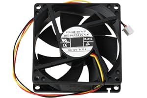 YINETTECH Ventilador de Refrigeración de 3 Cables EFC-08E12W-EF07 DC12V 0.70A 80x80x25mm para PC