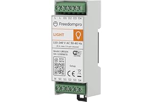 Freedompro Moduł świetlny DIN LB0104-A, 4-kanałowy inteligentny przełącznik WiFi, automatyka domowa, kompatybilny z HomeKit Apple, Alexa, Google Home, mater, bez koncentratora, 110-230 V, do skrzynki