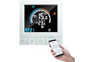 IRFORA Programowalny cyfrowy termostat z zabezpieczeniem przed dziećmi, wyświetlacz WiFi LCD, czujnik NTC, ogrzewanie wodne, ciepła podłoga, regulator temperatury podłogi, inteligentny termostat ścienny do