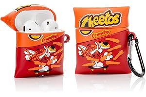 YIGEYI Silikonowe etui Kompatybilne z Airpods 1 i 2 Funny Cute 3D Cartoon Cover [Seria Przekąsek] (Frytki Parodia)