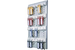 Durable 195610 Keybox Board Panneau Mural pour 24 Porte-clés Keyclip Normalisés Coloris Gris