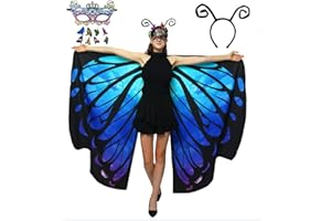 HAPNBCELE Butterfly Wings Costume for Women Adult Butterfly Wings Cape 11PCS Lace Masks Halloween Christmas Fairy Cosplay