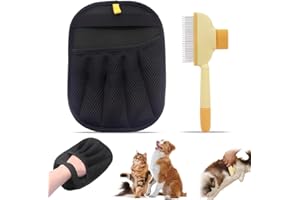DULZEN Guanti Da Toelettatura Bifacciali per Animali Domestici Static Removal Gloves for Pet Hair Strumento per Toelettatura Animali Domestici Guanti Riutilizzabili per Rimuovere per Tappeti Divano