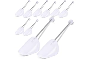 MOYKSRR Lot de 5 Paires Embauchoirs en Plastique, D'embauchoirs en Plastique à Longueur Réglable, Embauchoirs Chaussures avec Ressort Spirale, Taille Adaptable 39-47, Transparent