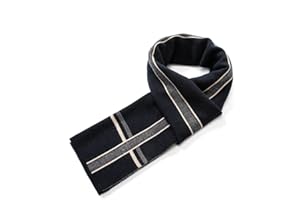 Villand Luxurious Mens Striped Merino Wool Scarf - Gift Box Wrapped Winter Soft Warm Thick Knitted Neckwear for Men