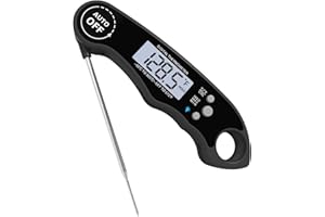 BlueSwan Thermometre Cuisine à Viande Numérique avec Longue Sonde Pliable, Thermomètre Alimentaire à Lecture Instantanée avec écran LCD, Pour La Cuisine, La friture, Le Barbecue, Les Liquides