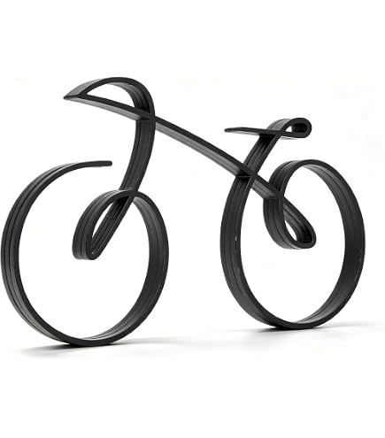 Rustikale Rennradfahrer-Skulptur aus Gusseisen