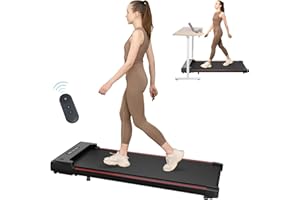CITYSPORTS Treadmills,Walking Pad with Remote Control,Under Desk Treadmill for Home/Office Fitness Exercise,Portable Treadmill 1-6KM/H,LCD Display,No Assembly (Black Red)