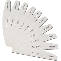 10 Stück Profi-Nagelpuffer, Gebogen, Doppelseitig (Körnung 120/180) - Für Natürliche & Gel-Nägel - Für Maniküre & Pediküre Zu Hause