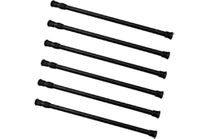 Fransande Lot de 6 petites tiges de tension pour armoires, placards de camping-car, réfrigérateur, tiges à ressort de 30 à 50 cm (noir)