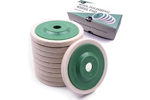ATOPLEE Wool Polishing Wheel Disc,10pcs 98mm Dia Buffing Wheel for 4 Inch Angle Grinder,Wool Felt Polishing Wheel for Metal,Marble,Wood(Hole Diameter:16mm)