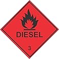 INDIGOS Veiligheidswaarschuwingssticker 'Gevaarlijke Stoffen Diesel' | 300x300 Mm | Voor Werkplaats, Magazijn Of Kantoor