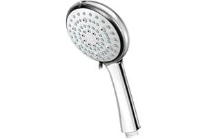 QEIHITYO Soffione Doccia, Doccino per Doccia Manuale a Risparmio D'acqua, 6 Modalità di Spruzzo, Doccetta con Ugello in Silicone Autopulente Facile da Installare e Pulire,Telefono Doccia in ABS + Acciaio