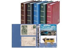 LINDNER DAS ORIGINAL Album pour cartes postales «Postcard» LOTOS, Bleu, avec 50 feuilles (Lindner 5800-B)