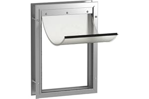 Hakuna Pets Deluxe-Aluminium-Tür für Haustiere, Katzen und Hunde mit 2-Wege-Verriegelung für Bildschirme, Türen und Wände bis zu 70 mm Dicke, groß, silberfarben