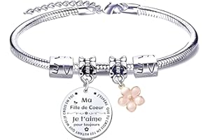 XWXWXW Cadeau Fille Cadeau D'anniversaire Fille Enfant Je T'aime Ma Fille Bracelet Charms Bracelet Fille Cadeau Fille à Ma Fille Cadeau Ado Fille Pendentif Cadeau Anniversaire Fille