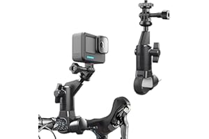 XUNNIU Support de caméra Moto/Vélo pour GoPro Hero 13/12/11,Support Camera 360 Moto avec vis 1/4 Pouce, Compatible avec Insta360 X5/X4, avec rotule rotative à 360°, pour DJI Osmo 360 Action 5 Pro