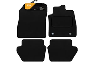 FSW - Tailored Mats - Fits FORD Fiesta Mk8 2017-2023 - Black Carpet - Anti Slip Mat - Non Slip Car Floor Mat, Fitted With Clips & Granulated Backing - 4 Pc Floor Mat Only