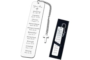 Kireida® Christian - Marcapáginas con caja de marcapáginas negra inspiradora con versículo bíblico para graduados, primera comunión y regalos de bautizo