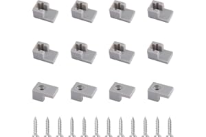 INCREWAY 12PCS L-Shaped Glass Clamp Gray Partition Glass Clip for Partitioning Bathroom Doors, Plastic Clip Accessories Suitable for Transparent Shower Sliding Doors