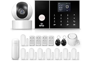 LWOHSI Hemsäkerhetssystem, trådlöst larmsystem för övervakningskamera 1080p med 120 dB larmsirener, kompatibelt med Alexa Goo