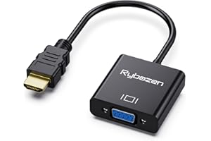 DigitConvert HDMI-auf-VGA-Adapter, vergoldeter HDMI-zu-VGA-Konverter (Stecker auf Buchse), kompatibel für Computer, Laptop, PC, Monitor, Projektor, HDTV, Chromebook, Raspberry Pi, Roku, Xbox und mehr
