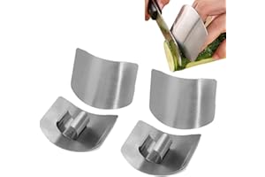 XM-ZHHY protectores de dedos de acero inoxidable, protector de dedos para evitar dolor, cuchillos seguros para cortar rebanadas y cortar en cocinas (4PCS)