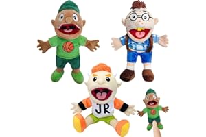 Gobesty 3PCS Jeffy Puppet Plush Toy Doll, 40CM Jeffy Hand Puppets with Working Mouth, Mischievous Funny Puppets Toy for Play House, Boys and Girls, Soft Puppet for Birthday Christmas Halloween Party