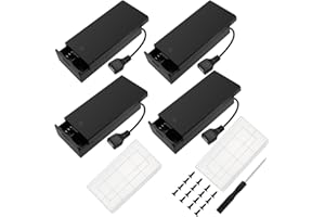 4 Pièces 18650 Support de Batterie, KUOQIY 2 x 3.7V Boîtier de Batterie avec Prise Femelle USB et Couvercle et Interrupteur On/Off, avec 2 Pièces Boîte à Piles en Plastique et Tournevi et Vis